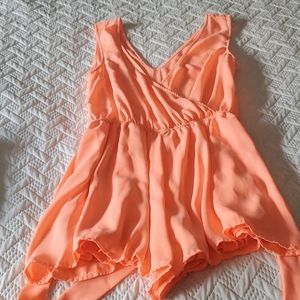 Charlotte Russe coral romper size small
